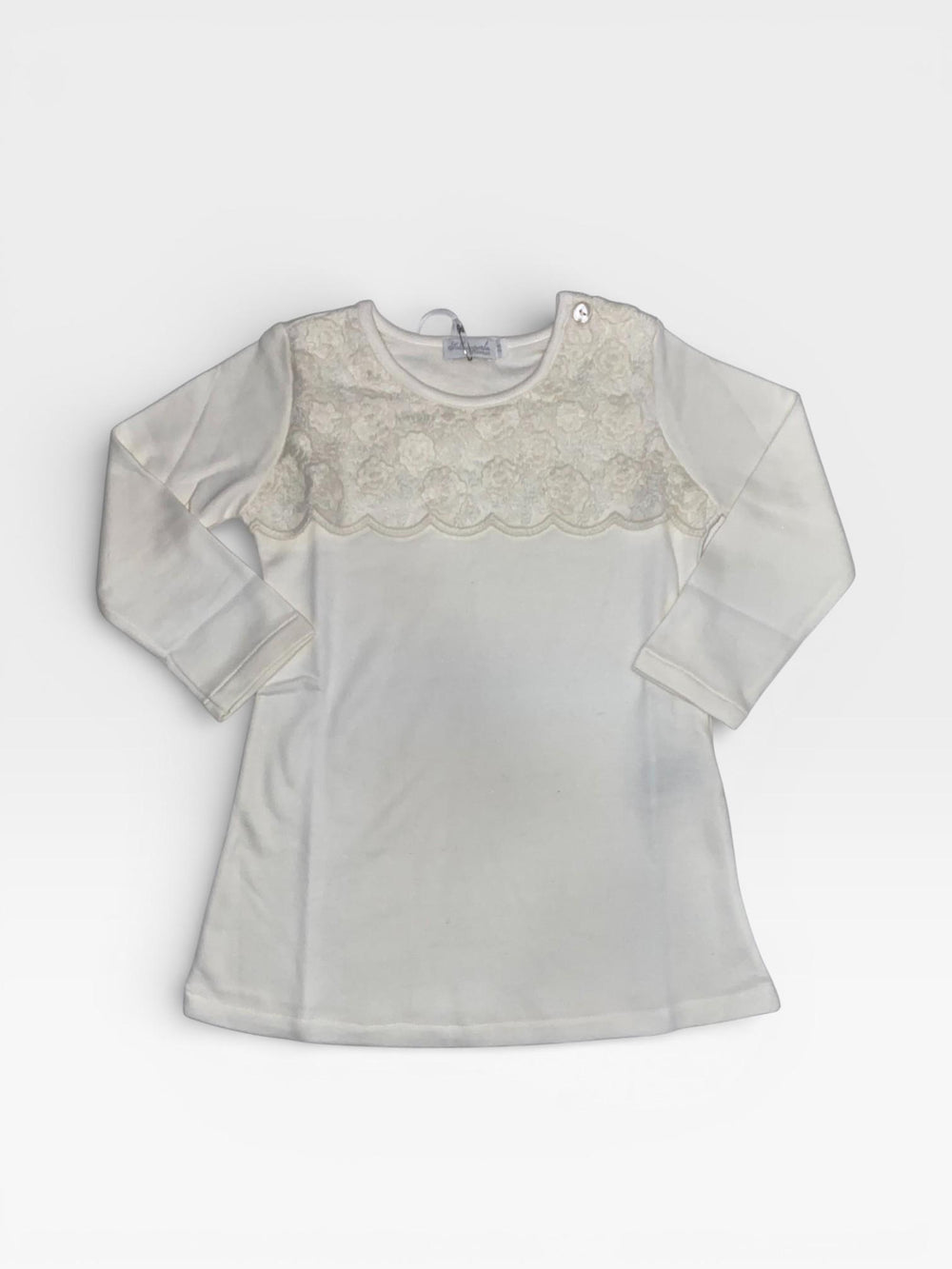 Camicia da notte in caldo cotone con carrè in pizzo SI16 6332A00 06# SOTTOCOPERTA 