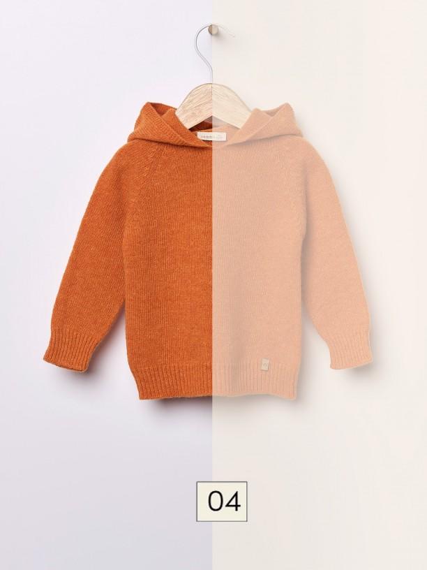Maglione con cappuccio in lana merino 11301H 04 WEDOBLE 
