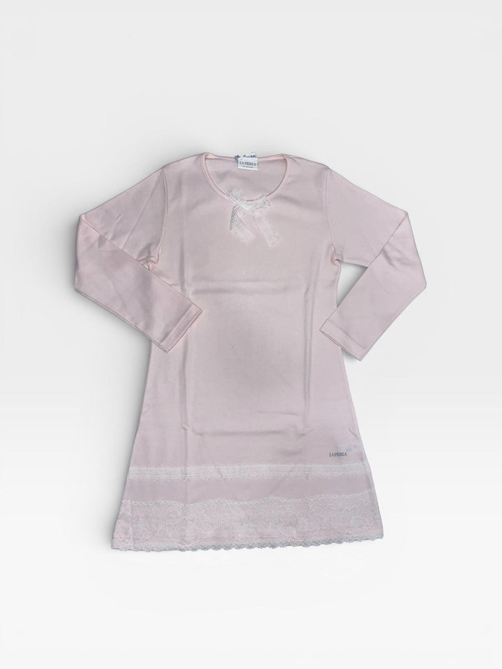 Camicia da notte in caldo cotone con dettagli in pizzo 54753 R0# La Perla 