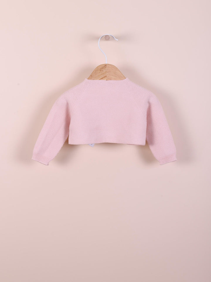 Bolero/Scaldacuore (cardigan corto) con maniche lunghe liscio in filo rosa 09164A 02 WEDOBLE 
