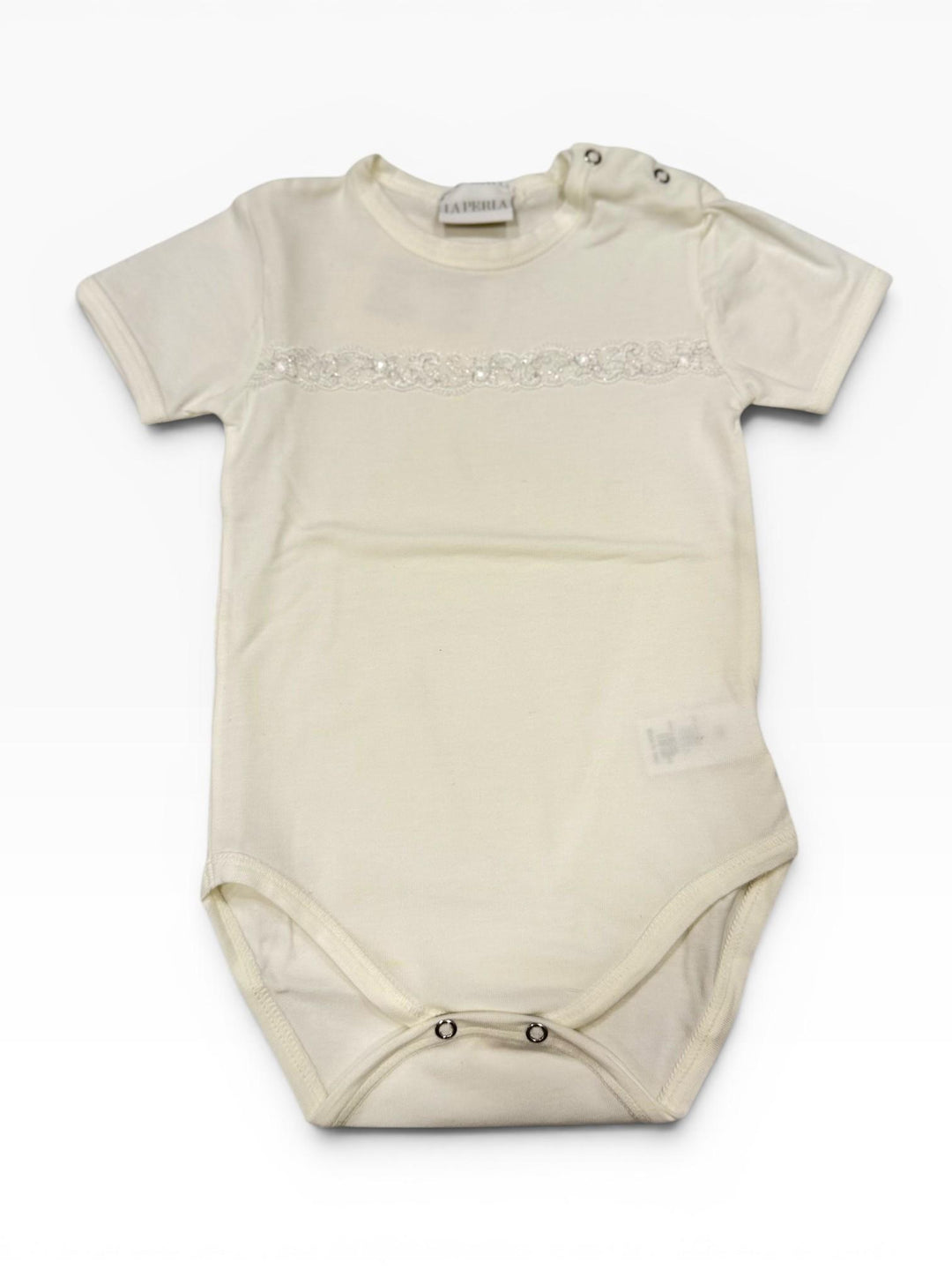 Body  panna con inserto in pizzo ricamato 52211 K0 STORY LORIS 
