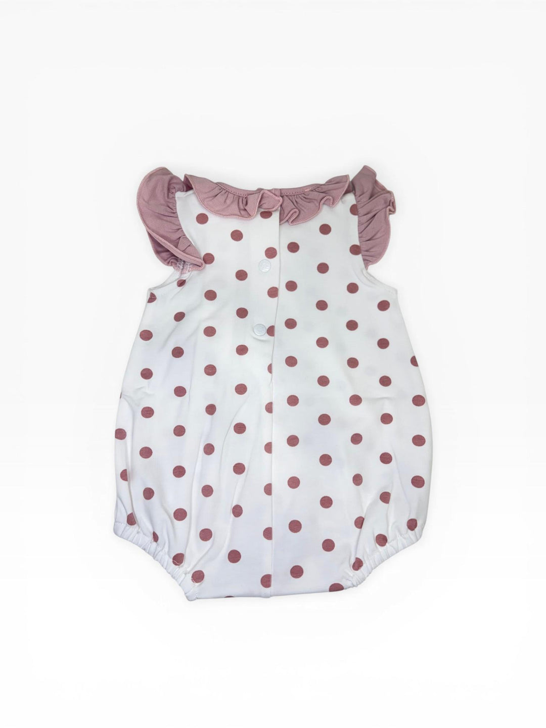 Pagliaccetto a pois con colletto arricciato e fiocco PLP105J BR NINNAOH 