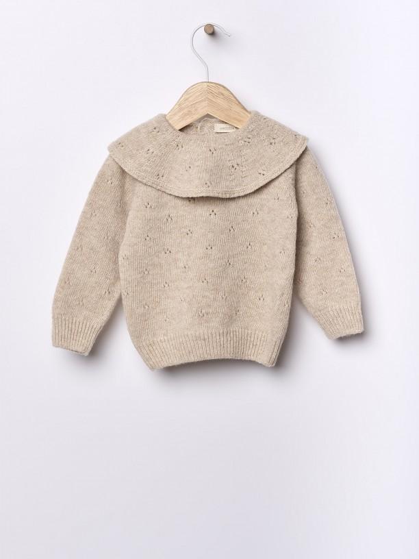 Maglione con colletto in lana merino 10301A 04 WEDOBLE 