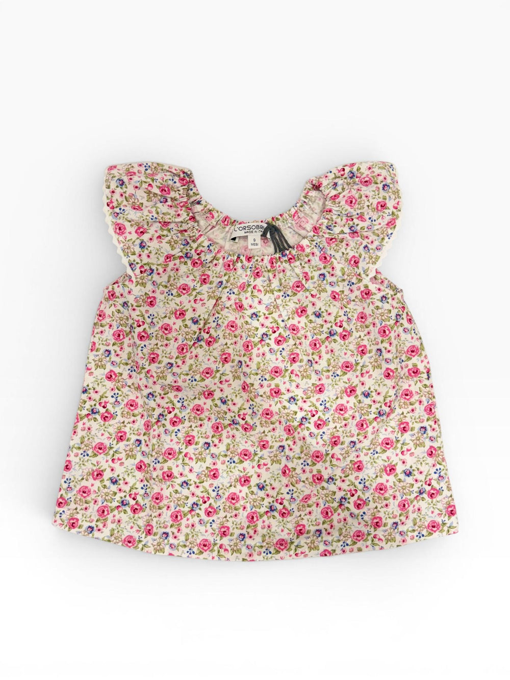 Blusa floreale smanicata in cotone LAMPEDUSA BF ORSO BRUNO 