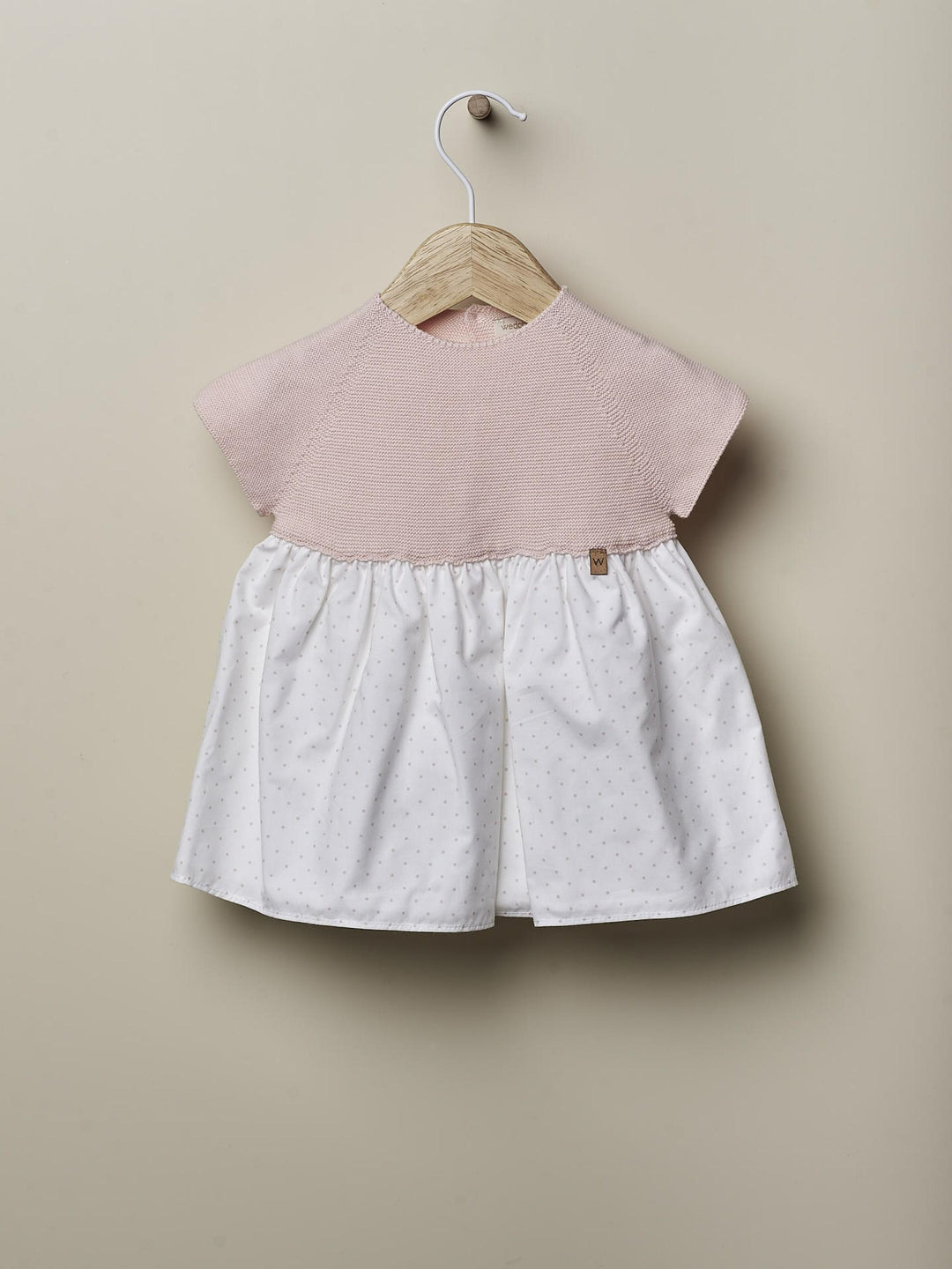 Vestito a maniche corte con microfantasia a pois 06404P 90 WEDOBLE 
