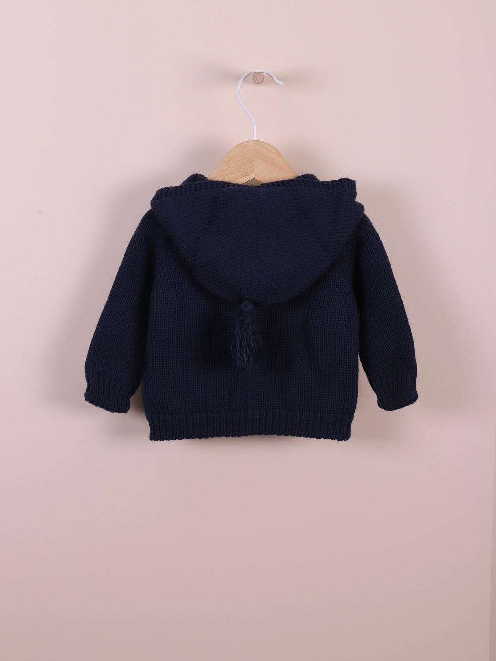 Cardigan con cappuccio in filo blu 10308C 13 WEDOBLE 