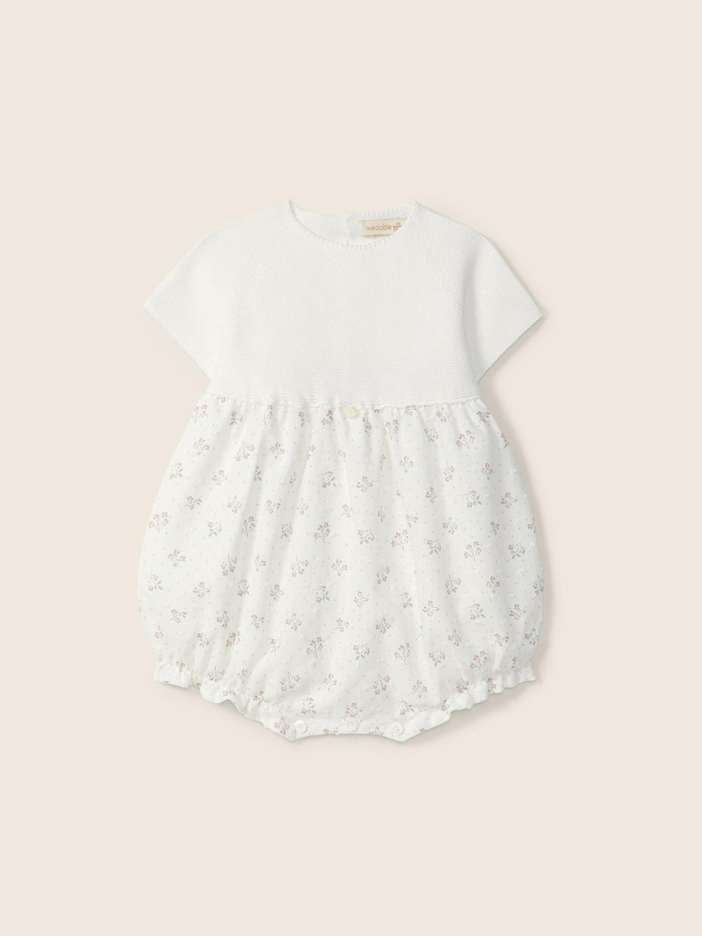 Pagliaccetto in filo a maniche corte con stampa floreale 01405A 90 WEDOBLE 