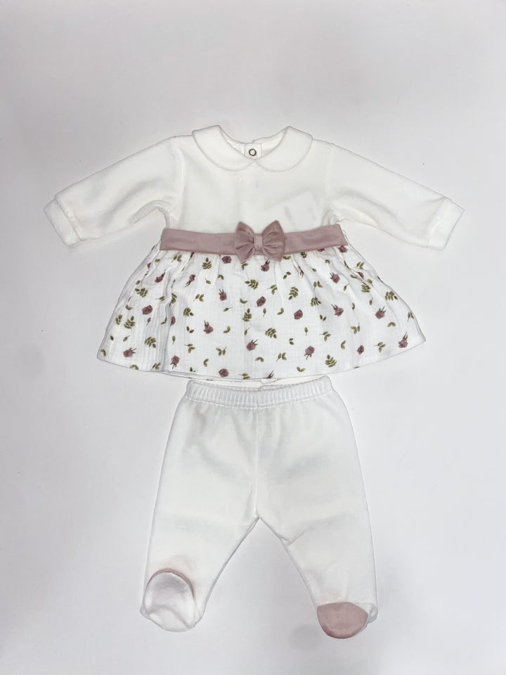 Completo in ciniglia con fiocco a fantasia CL8051 RB Teto e Tatta 