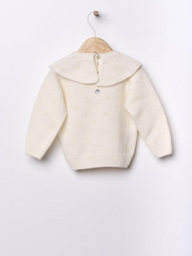 Maglione con colletto in lana merino 10301A 03 WEDOBLE 