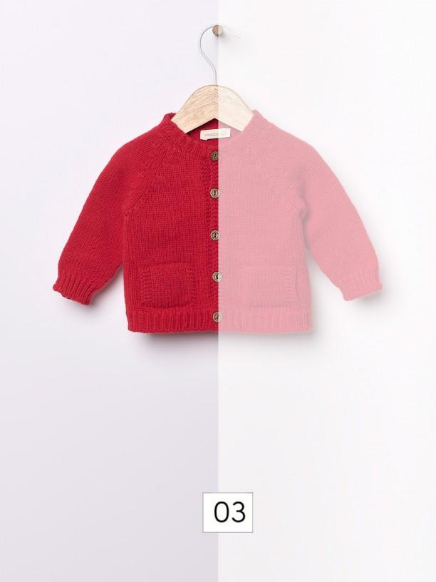 Cardigan scollo tondo in lana merino 09308B 03 WEDOBLE 